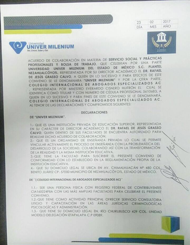 Firma de Convenio Universidad UNIVER MILENIUM (1)