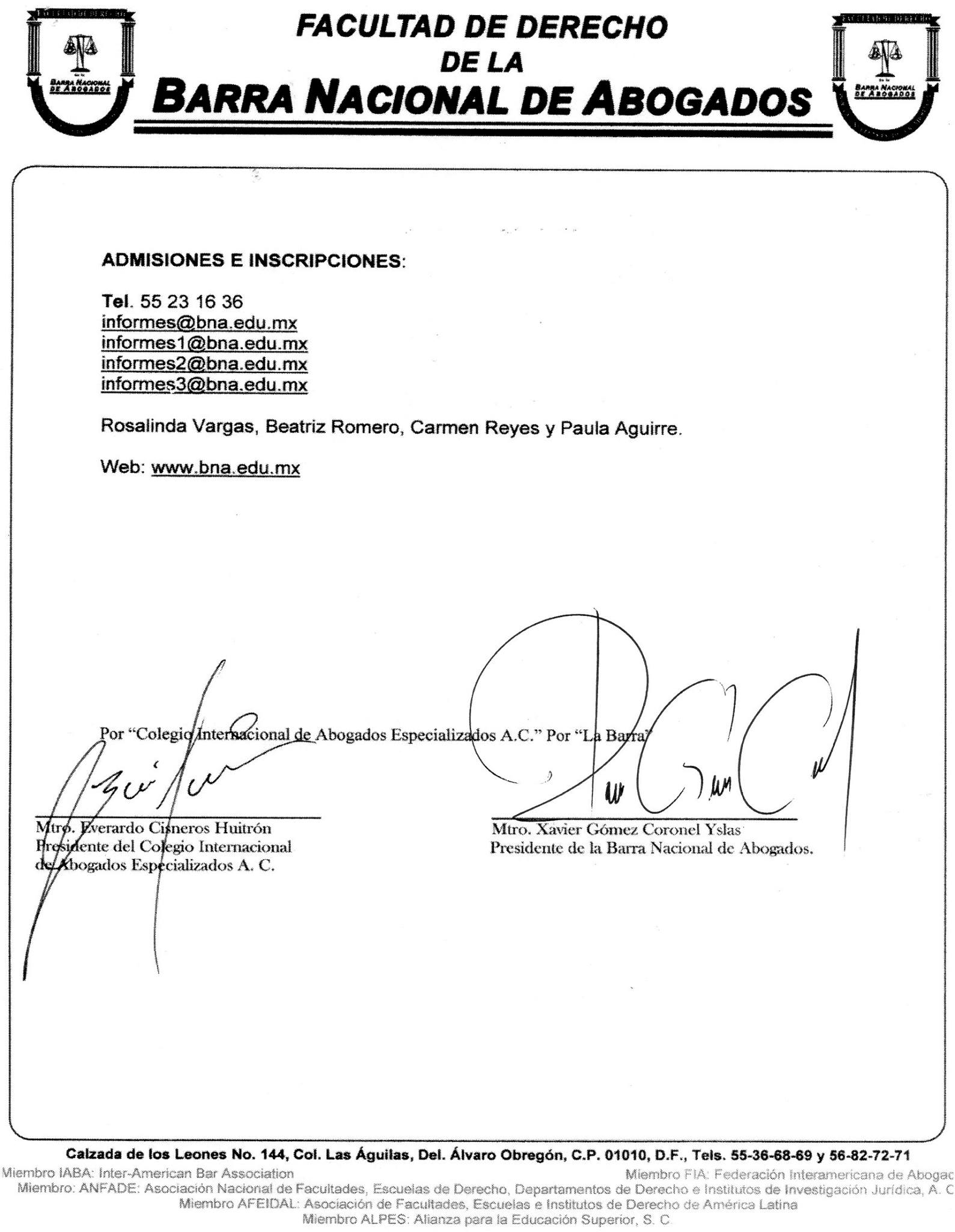 Firma de convenio con la Facultad de Derecho de la BARRA NACIONAL DE ABOGADOS (1)